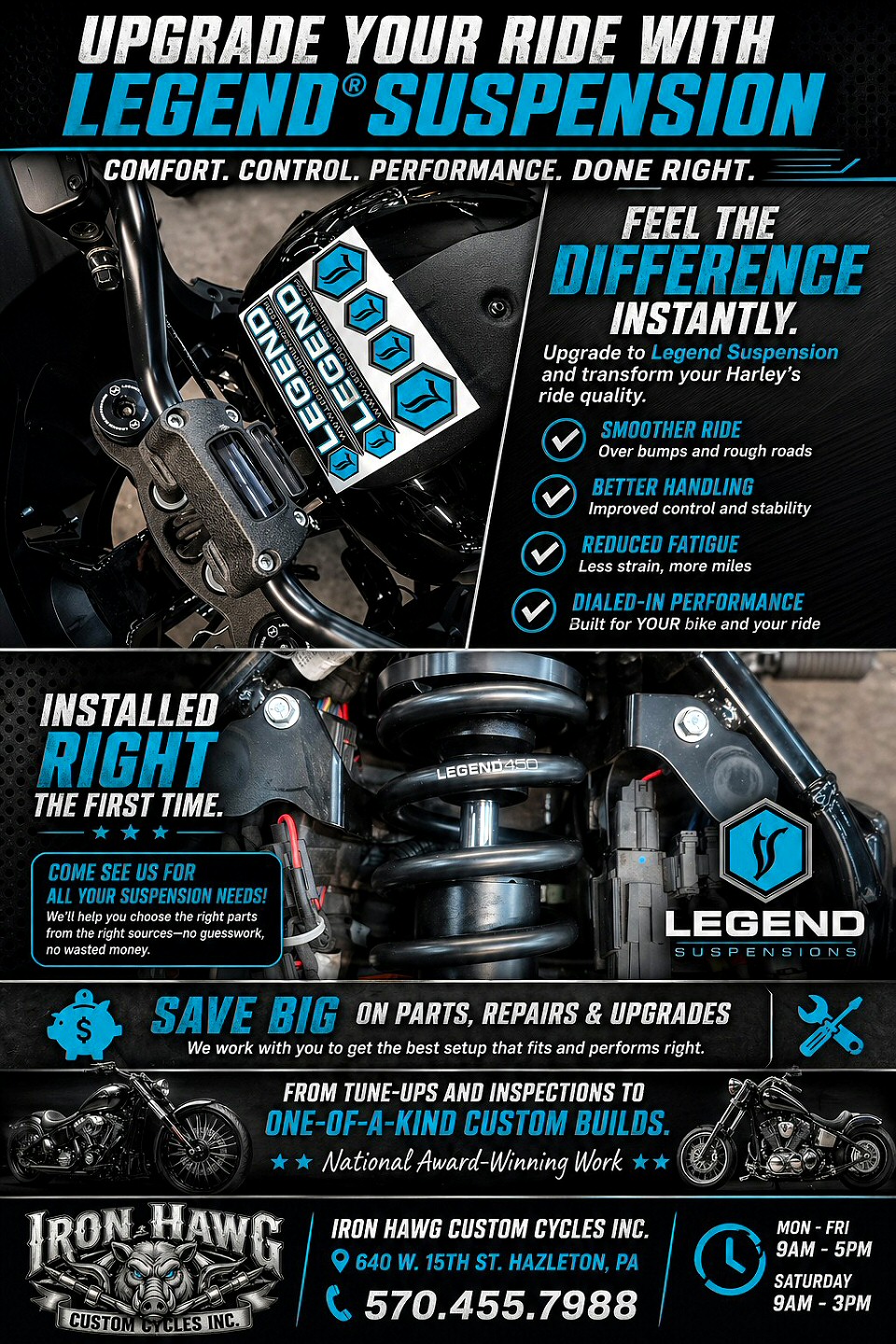 Harley Suspensions at Iron Hawg Custom Cycles Inc Hazleton PA